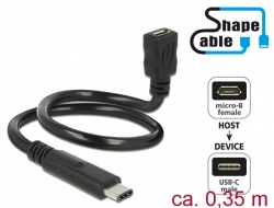 83930 Delock Cable USB 2.0 Micro-B female > USB 2.0 Type-C™ male ShapeCable 0.35 m