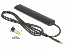 89525 Delock LTE Antenne MMCX Stecker 3 dBi omnidirektional starr schwarz Klebemontage