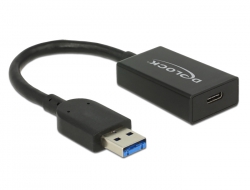 65698 Delock Konverterare USB 3.2 Gen 2 Type-A hane > USB Type-C™ hona aktiv svart 15 cm