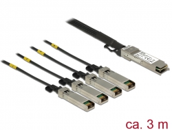 86258 Delock Cable Twinax QSFP+ male > 4 x SFP+ male 3 m