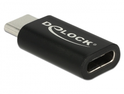 65697 Delock Adaptér ze zástrčky na zásuvku, USB Type-C™, kompatibilní s USB 5 / 10 / 20 / 40 Gbps a Thunderbolt™ 3 a 4 — plně vybavený funkcemi, pro video, data a nabíjení