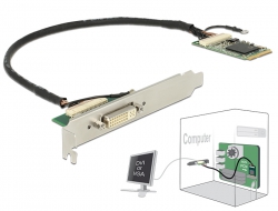 95253 Delock Module Mini PCIe E/S PCIe format normal Adaptateur graphique DVI / VGA
