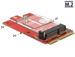 62858 Delock Adaptor Mini PCIe > fantă M.2 cu cheie tip E