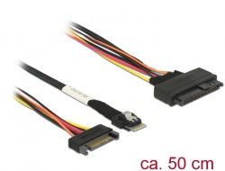 85082 Delock Cable Slim SAS SFF-8654 4i > SAS SFF-8639 de 50 cm