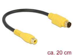 65835 Delock S-Video mini DIN-s kábel 4 tűs csatlakozódugóval > Cinch-csatlakozóhüvely, 20 cm