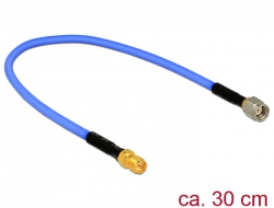 59543 Delock Antenna Cable RP-SMA Plug > RP-SMA Jack (RG-402 semi flexible, 30 cm) low loss
