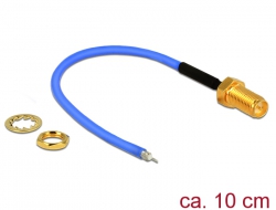 89522 Delock Antenna Cable RP-SMA Jack bulkhead > open end tinned (RG-405 semi flexible, 10 cm) low loss