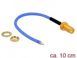 89523 Delock Antenna Cable SMA Jack bulkhead > open end tinned (RG-405 semi flexible, 10 cm) low loss