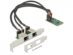 95258 Delock Mini PCIe I/O PCIe teljes méret 2 x Gigabit LAN alacsony profilú
