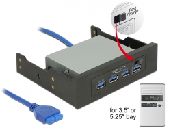 62903 Delock Hub USB 3.0, 3.5″ / 5.25″, 4 porturi