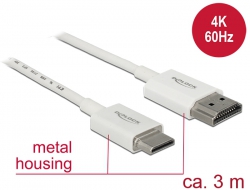 85145 Delock Cable HDMI de alta velocidad con Ethernet - HDMI-A macho > HDMI Mini-C macho 3D 4K 3 m activo fino High Quality