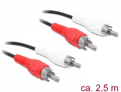 84935 Delock Cable RCA 2 x male / male 2.5 m