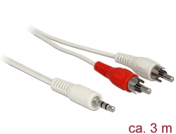 85309 Delock Cable con conector estéreo de 3,5 mm de audio macho > 2 x RCA macho de 3 m