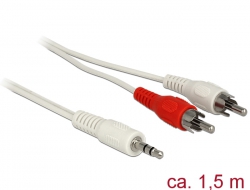 85308 Delock Cable con conector estéreo de 3,5 mm de audio macho > 2 x RCA macho de 1,5 m