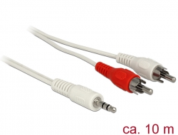 85311 Delock Cable con conector estéreo de 3,5 mm de audio macho > 2 x RCA macho de 10 m