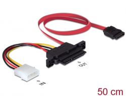 84421 Delock Cable – Backplane SATA 22 pin > 7 pin + 4 pin power (NSS)