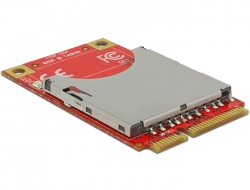 95261 Delock Mini PCIe I/O PCIe πλήρους μεγέθους 1 x Υποδοχή κάρτας SD