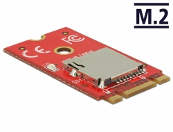 62983 Delock Adaptateur M.2 Key B+M > 1 x fente de carte Micro SD