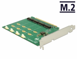 89835 Delock PCI Express x16 kártya - 4 x belső NVMe M.2 Key M - elágazás