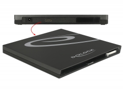 42595 Delock Ytterhölje för Ultra Slim SATA-diskar 9,5 mm > USB Type-C™ hona