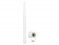 89622 Delock LTE Antena macho SMA 0,3 - 2,9 dBi omnidireccional fija para blanca