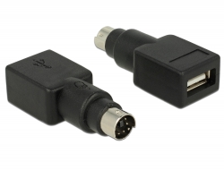 65898 Delock Adaptateur PS/2 mâle > USB Type-A femelle
