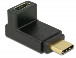 65914 Delock Adaptador SuperSpeed USB 10 Gbps (USB 3.1 Gen 2) USB Type-C™ macho > puerto hembra, sesgado hacia la arriba y hacia abajo