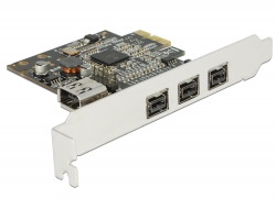 89864 Delock Karta PCI Express x1 > 3 x zewnętrzne FireWire B + 1 x wewnętrzne FireWire A