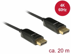 85520 Delock Aktivní optický kabel DisplayPort 1.2 samec > DisplayPort samec 4K 60 Hz 20 m