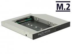 62716 Delock Caddy Slim SATA 5.25″ Einbaurahmen (13 mm) für 1 x M.2 SSD Key B