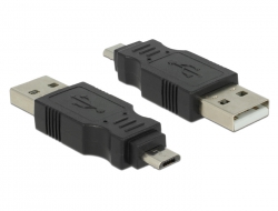 65036 Delock Adapter USB 2.0 Typ Micro-B, hane till USB 2.0 Typ-A, hane