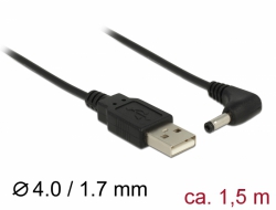 83574 Delock Cable USB Power > DC 4.0 x 1.7 mm Male 90° 1.5 m