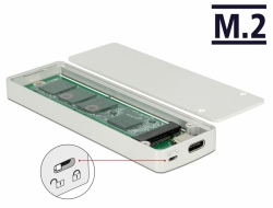 42599 Delock Externí skříň M.2 Key B 42/60/80 mm SSD > USB Type-C™ 3.1 Gen 2 samice s ochranou proti zápisu