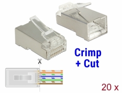 86452 Delock RJ45 Crimp+Cut Plug Cat.5e STP 20 pieces