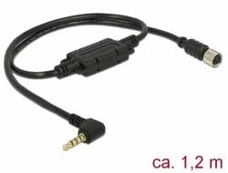 62887 Navilock Connection Cable M8 female serial waterproof > 3,5 mm 4 pin stereo jack male 90° TTL (5 V) 1.2 m