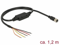 62938 Navilock Connection Cable M8 female serial waterproof > 5 x open wire LVTTL (3.3 V) 1.2 m