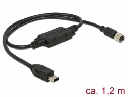 62943 Navilock Anschlusskabel M8 Buchse Seriell wasserdicht > USB 2.0 Typ Mini-B Stecker 1,2 m