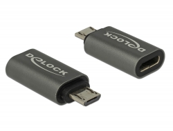 65927 Delock Adapter USB 2.0 Micro-B Stecker zu USB Type-C™ 2.0 Buchse anthrazit