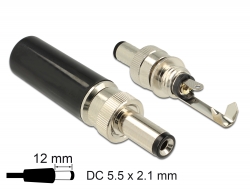 89915 Delock Connector DC 5.5 x 2.1 mm with 12.0 mm length male soldering version