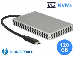 54060 Delock Thunderbolt™ 3 Külső Hordozható 120 GB-os SSD M.2 PCIe NVMe