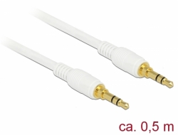 85546 Delock Conector de Cable Estéreo de 3,5 mm de 3 pines macho > macho 0,5 m blanco