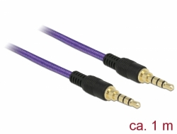 85596 Delock Stereo Jack Cable 3.5 mm 4 pin male > male 1 m purple