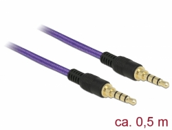 85593 Delock Stereo Jack Cable 3.5 mm 4 pin male > male 0.5 m purple