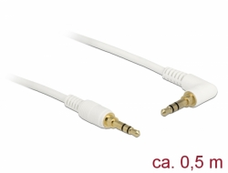85565 Delock Stereo Jack Cable 3.5 mm 3 pin male > male angled 0.5 m white