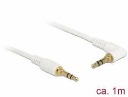85567 Delock Stereo Jack Cable 3.5 mm 3 pin male > male angled 1 m white