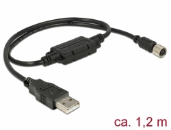 62970 Navilock Anschlusskabel M8 Buchse Seriell wasserdicht > USB 2.0 Typ A Stecker 1,2 m