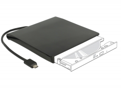 42601 Delock Externes Gehäuse für 5.25″ Slim SATA Laufwerke 12,7 mm zu USB Type-C™ Stecker 