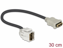 86328 Delock Keystone modul HDMI ženski 250° > HDMI ženski s kabelom bijela