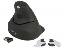 12553 Delock Mouse ergonomic vertical laser cu 4 butoane 2,4 GHz wireless - mâner stânga / dreapta