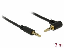 84742 Delock Cable Stereo Jack 3.5 mm 4 pin male > male angled 3 m black